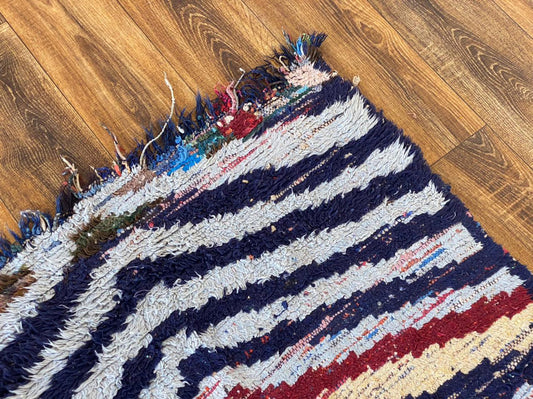 Tapis de couloir marocain coloré de 3 x 7 pieds.