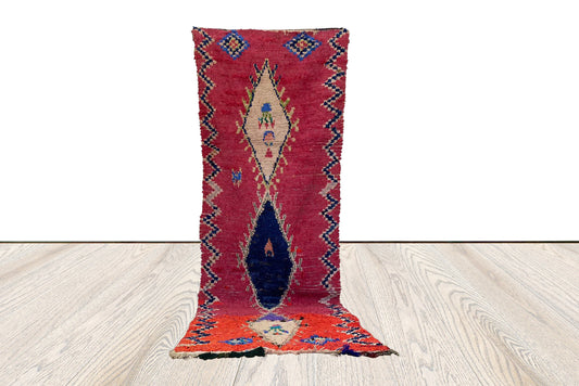 Moroccan runner Vintage Rugs, Berber Boucherouite Rugs