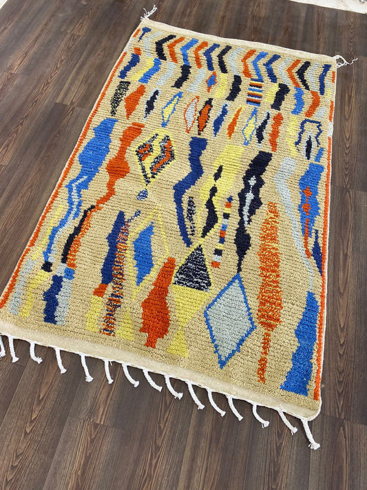 abstract Moroccan area rug 4x6.