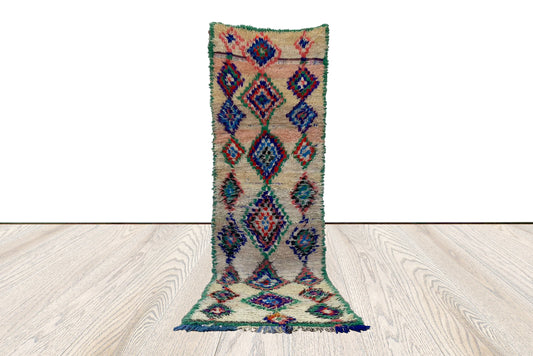 Berber narrow Rug, 2ft by 9ft ft Moroccan Vintage runner Rug.