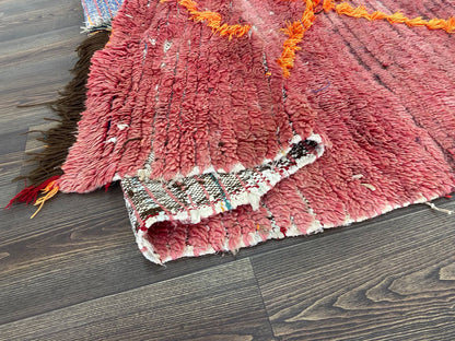4x9 ft Vintage woven Berber rug, Moroccan runner Rug.