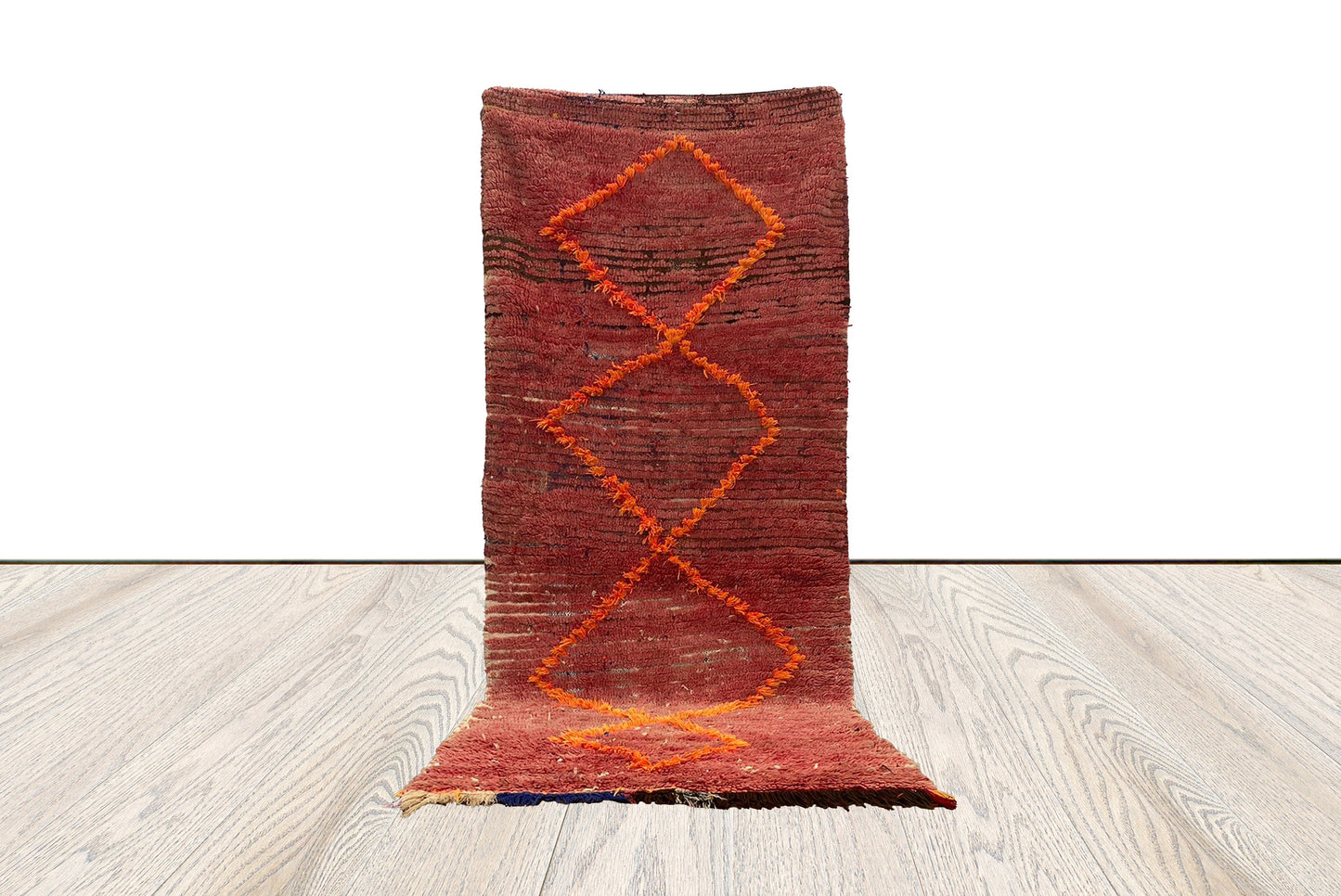 4x9 ft Vintage woven Berber rug, Moroccan runner Rug.