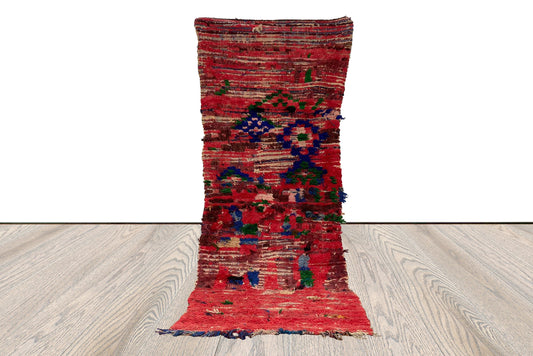 moroccan vintage runner rug, 3x8 ft, berber wool narrow runner rug,bohemian home rug.