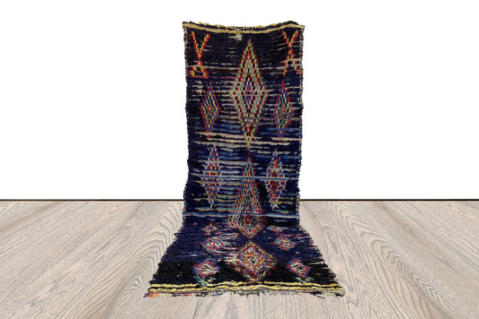 2x8 pieds, tapis berbères, tapis de couloir étroit vintage marocain.