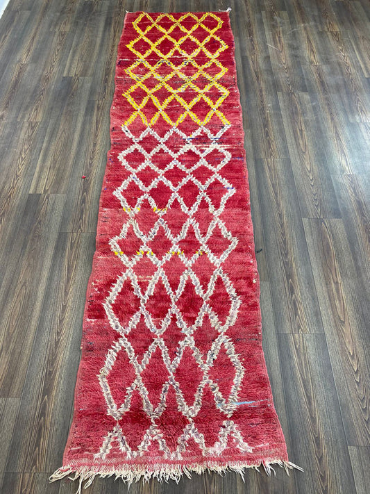 2x10 ft berber vintage diamond runner rug, moroccan narrow long runners rug.