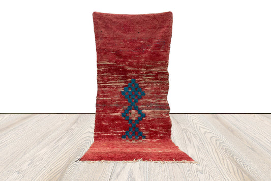 4x9 feet Vintage Moroccan Rug, Tribal Berber woven Rug.