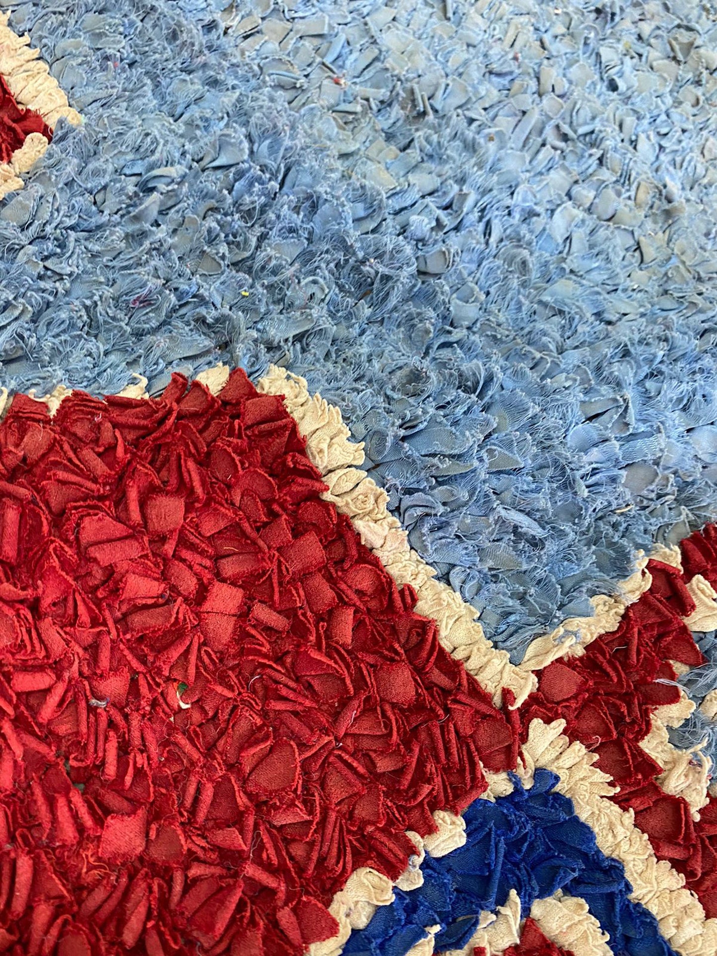 Moroccan Vintage Rug, Boucherouite colorful area Rug, 3x6 feet Berber Rug.