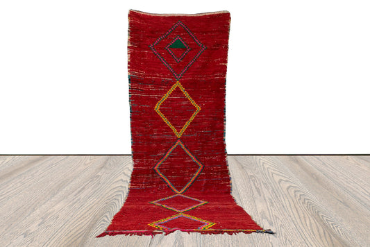 Moroccan Runner Hallway rug, Moroccan wool rug, 4x10 ft Entryway rug,  Moroccan Long rug, Berber runner Rug, Runner Rug.