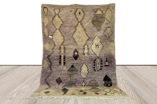 5 x 8 FT Colored Moroccan large area Rug, Tribal Berber Vintage Wool Rugs.
