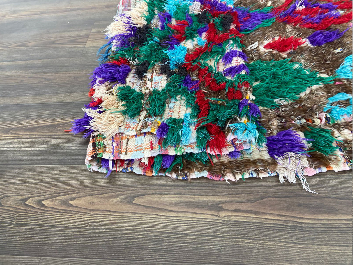 vintage Berber Moroccan Colorful area Rug 3x7 ft.