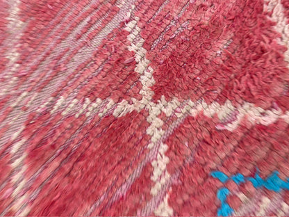 3 By 12 ft Moroccan vintage Diamond faded red and white Extra Long runner rugs, Berber unique Rugs