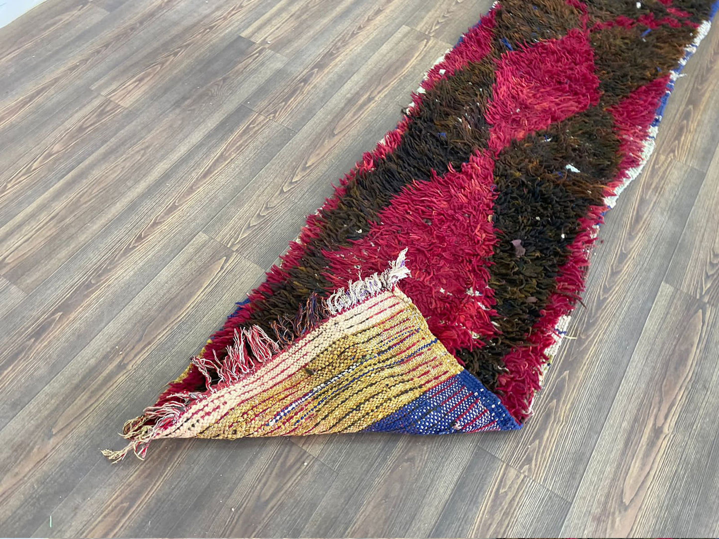 3x10 ft Moroccan Red and Black vintage runner Rug. Berber large narrow runners Rugs