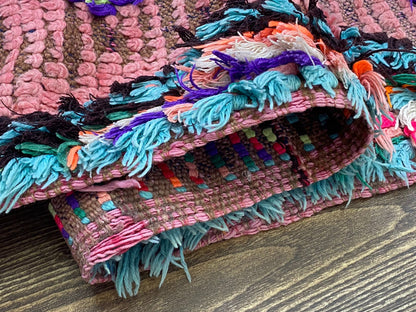3x9 Moroccan vintage runner Rugs, Berber narrow colorful Rug.