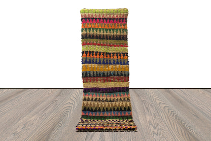 3x9 Morrocan colorful vintage runner Rug, Berber Bohemian woven Diamond Rugs.