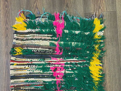 Moroccan Narrow SMALL runner Rugs, Vintage Worn colorful Rug 2 BY 6.