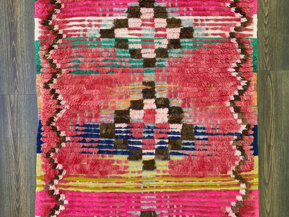 Berber - hand woven vintage faded red area Rugs, 4x7  FT - Moroccan worn Rugs.