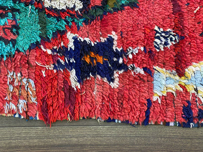 Moroccan - Berber woven red vintage area Rug,  3x8 FT, Bohemian Home Decor unique rugs.