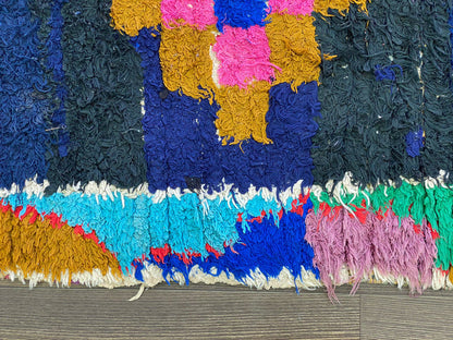 Small Berber area Rug, bohemian colorful Vintage unique Rug. Moroccan Rugs 3x6.