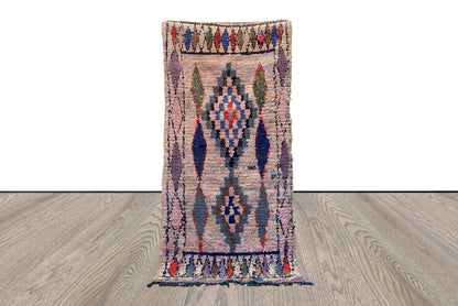 3x6 runner Boucherouite Rugs, Moroccan Berber runners shag Rug.
