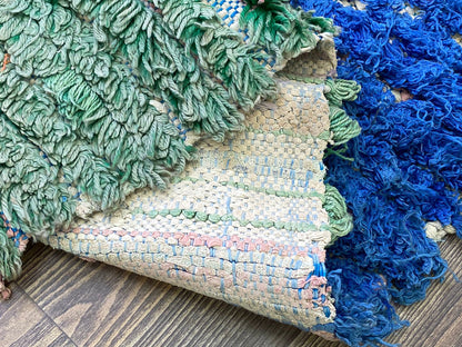 2x6 Berber narrow Small runner Rug, colorful Moroccan Vintage Shag Rug.