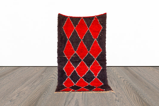 4x7 ft vintage Moroccan area rug.