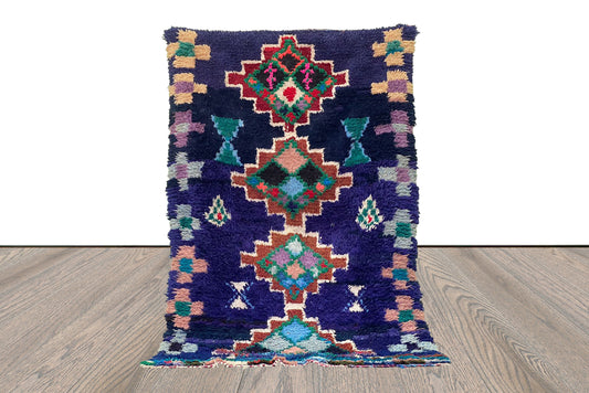 Moroccan Berber area rug, Handwoven Vintage Shag Rug. 5 By 6 Feet.