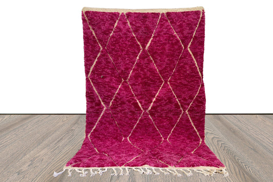 Moroccan Handwoven Purple area Rugs, Diamond Berber BOUJAAD Rug.