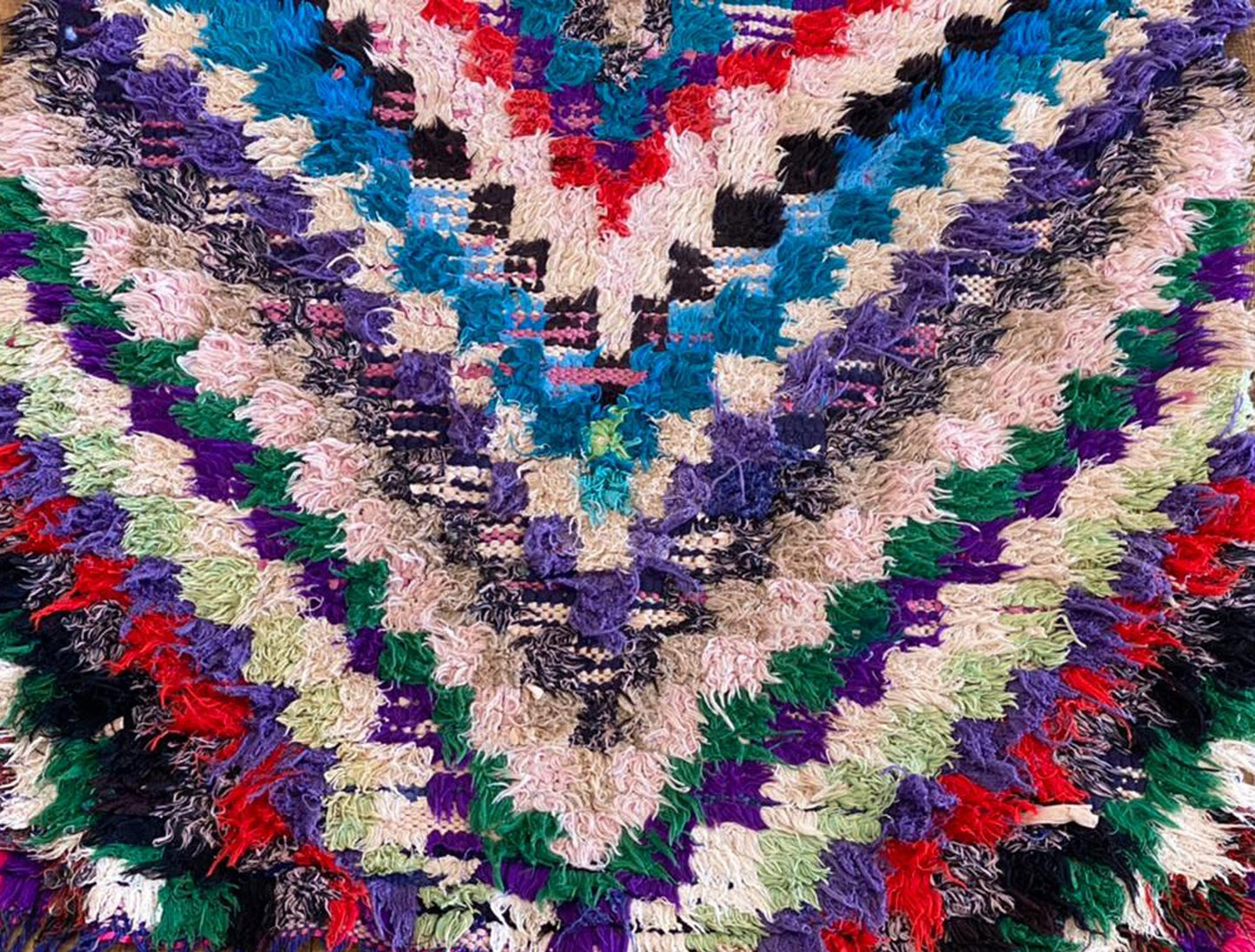 3x9 Vintage Moroccan Berber runner rug, Handwoven colorful rugs.
