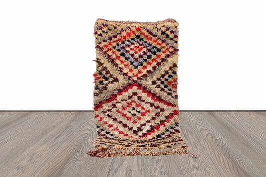 Small rug - Moroccan - Vintage narrow runner, 2x3 FT.