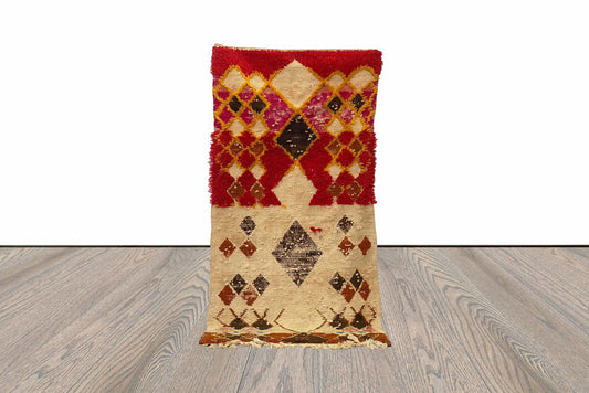 7x3 Feet Berber Diamond Runner Rug.