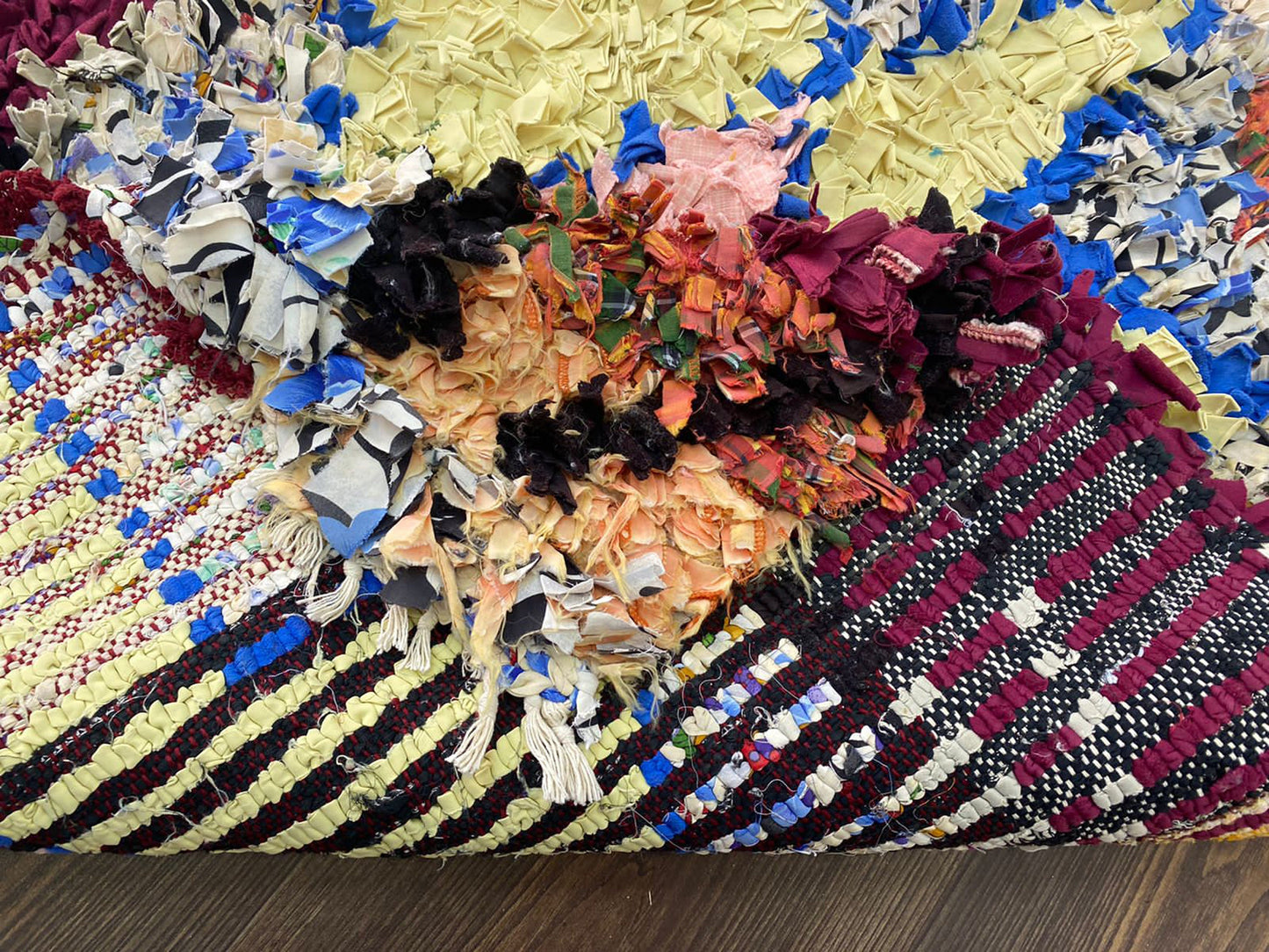 6x3 Vintage Boucherouite Moroccan Runner Rug.