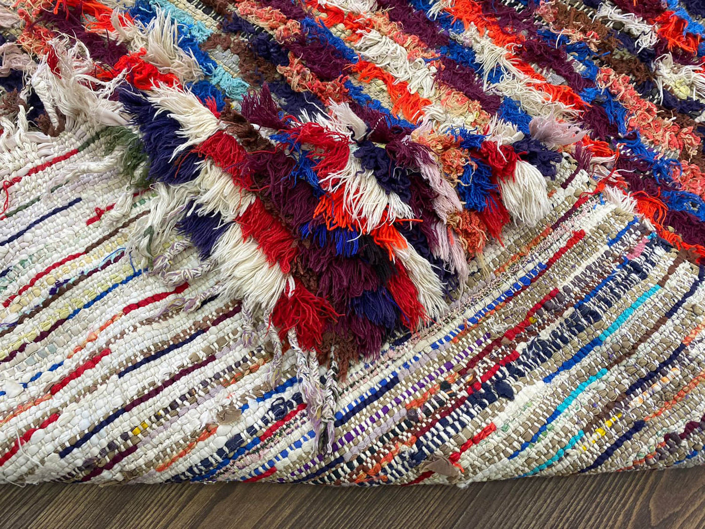 8x3 Berber Checkered Moroccan Vintage colorful runner Rug.
