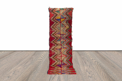 2x9 Long Colorful Moroccan Berber Rug Runner.