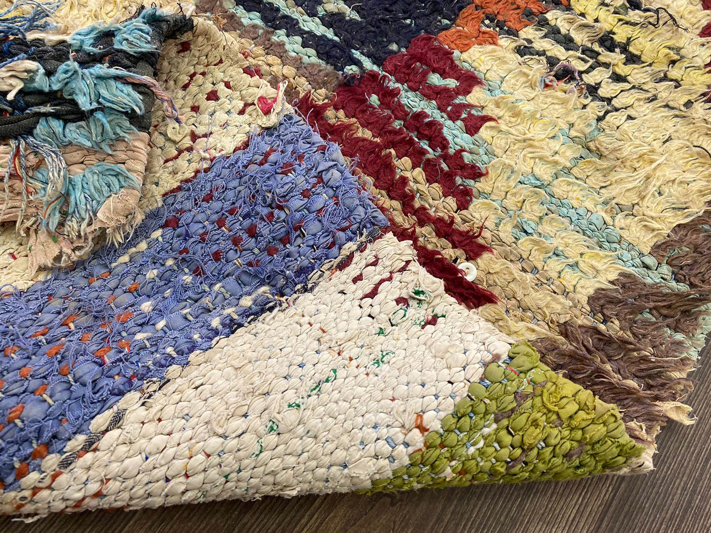 3x11 Long Vintage Diamond Moroccan Rug Runner.