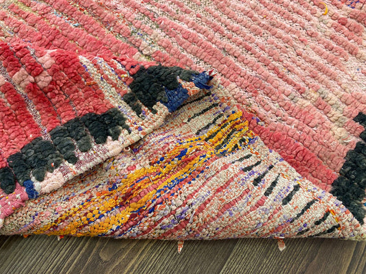 4x9 Tribal Azilal Vintage Moroccan Runner Rug.