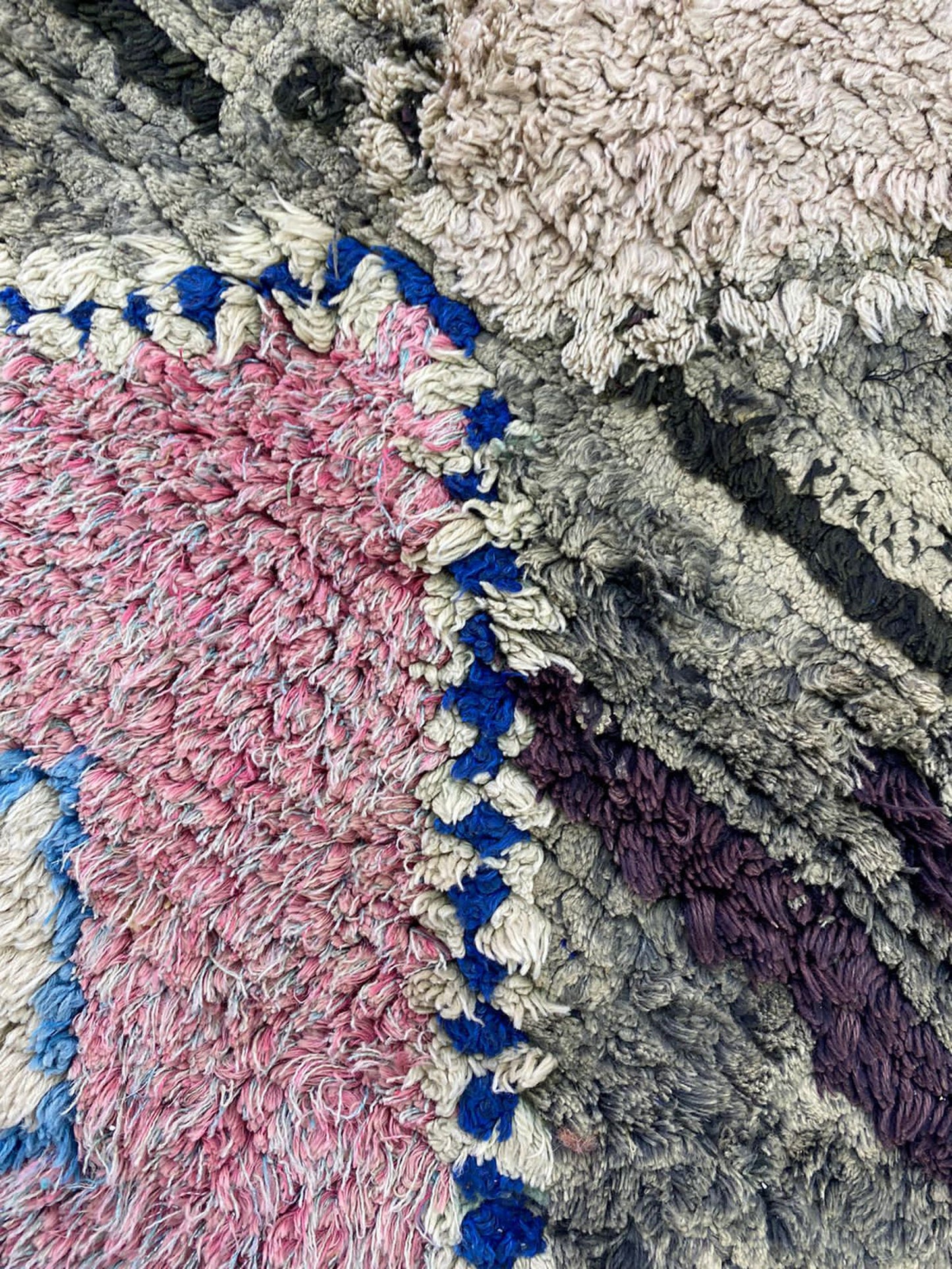3x8 Boucherouite Unique Colorful Runner Rug.