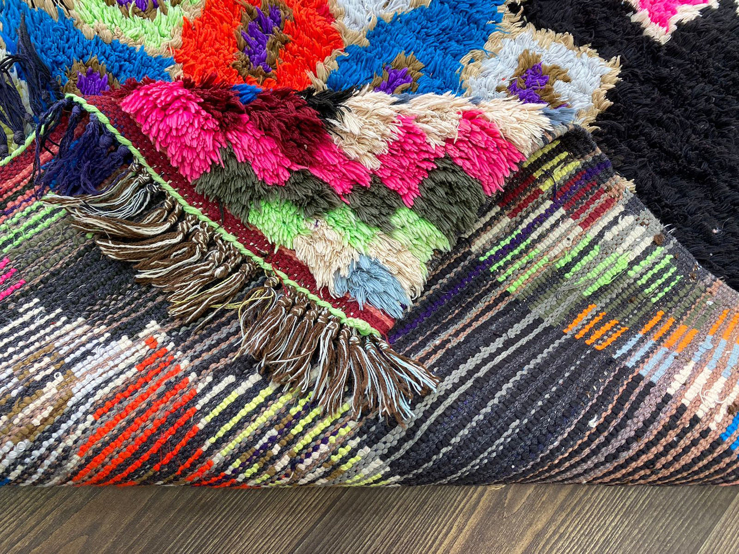 3x7 Colorful Decorative Moroccan Runner Rug.