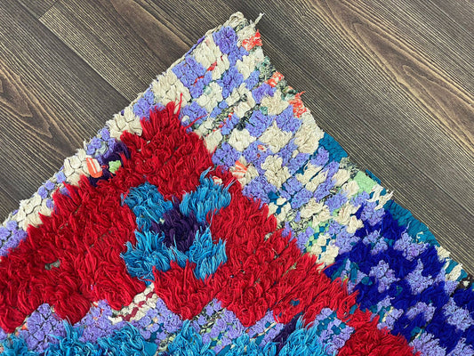 4x6 Vintage Colorful Moroccan Berber Rug.