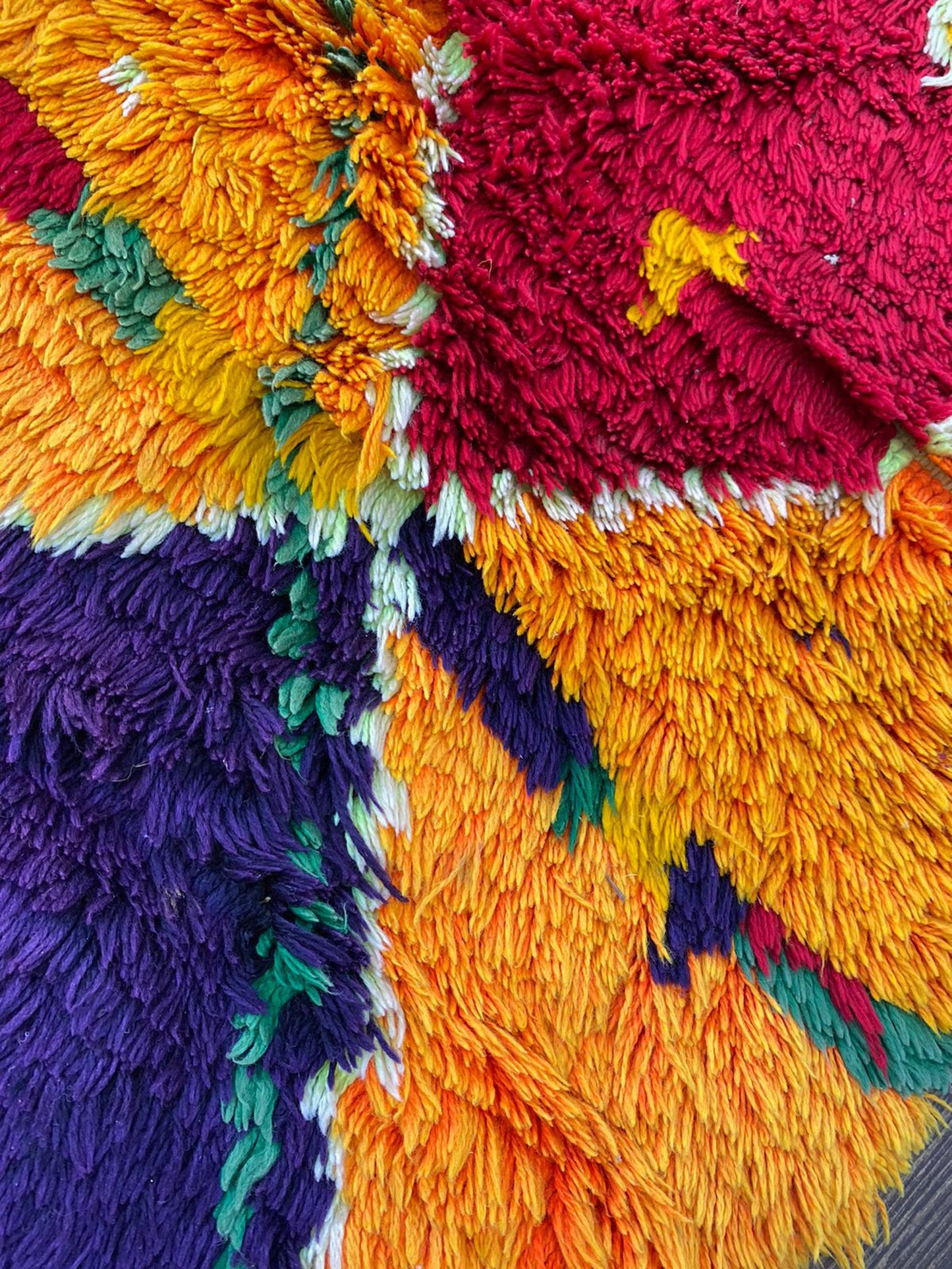 4x3 Vintage Moroccan Diamond Runner Rug.