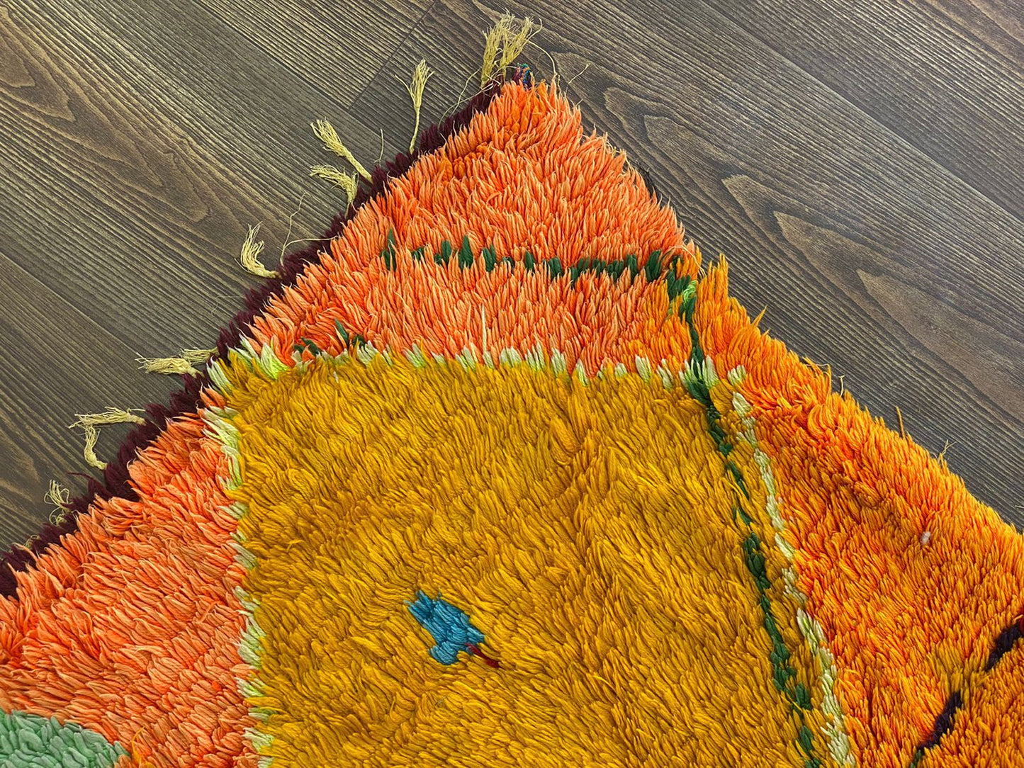 4x3 Vintage Moroccan Diamond Runner Rug.