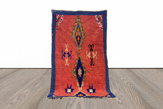 4x7 Feet Berber Moroccan Tribal Area Rug.