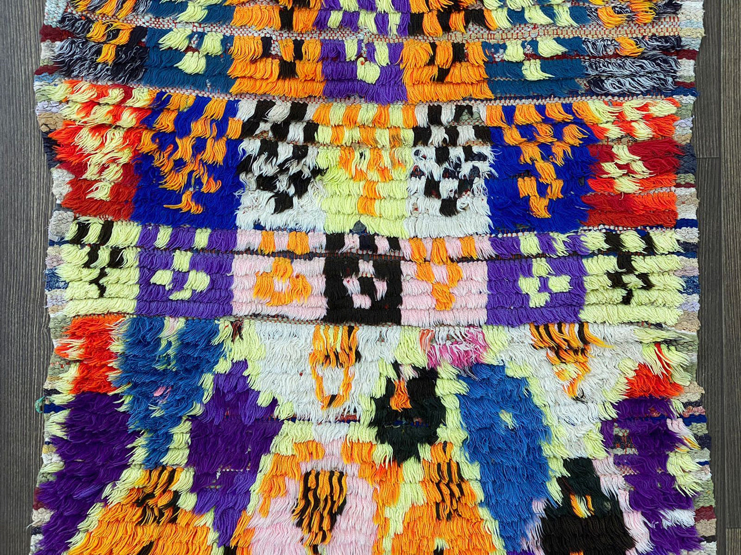 7x2 Colorful Moroccan Vintage Narrow Runner Rug.