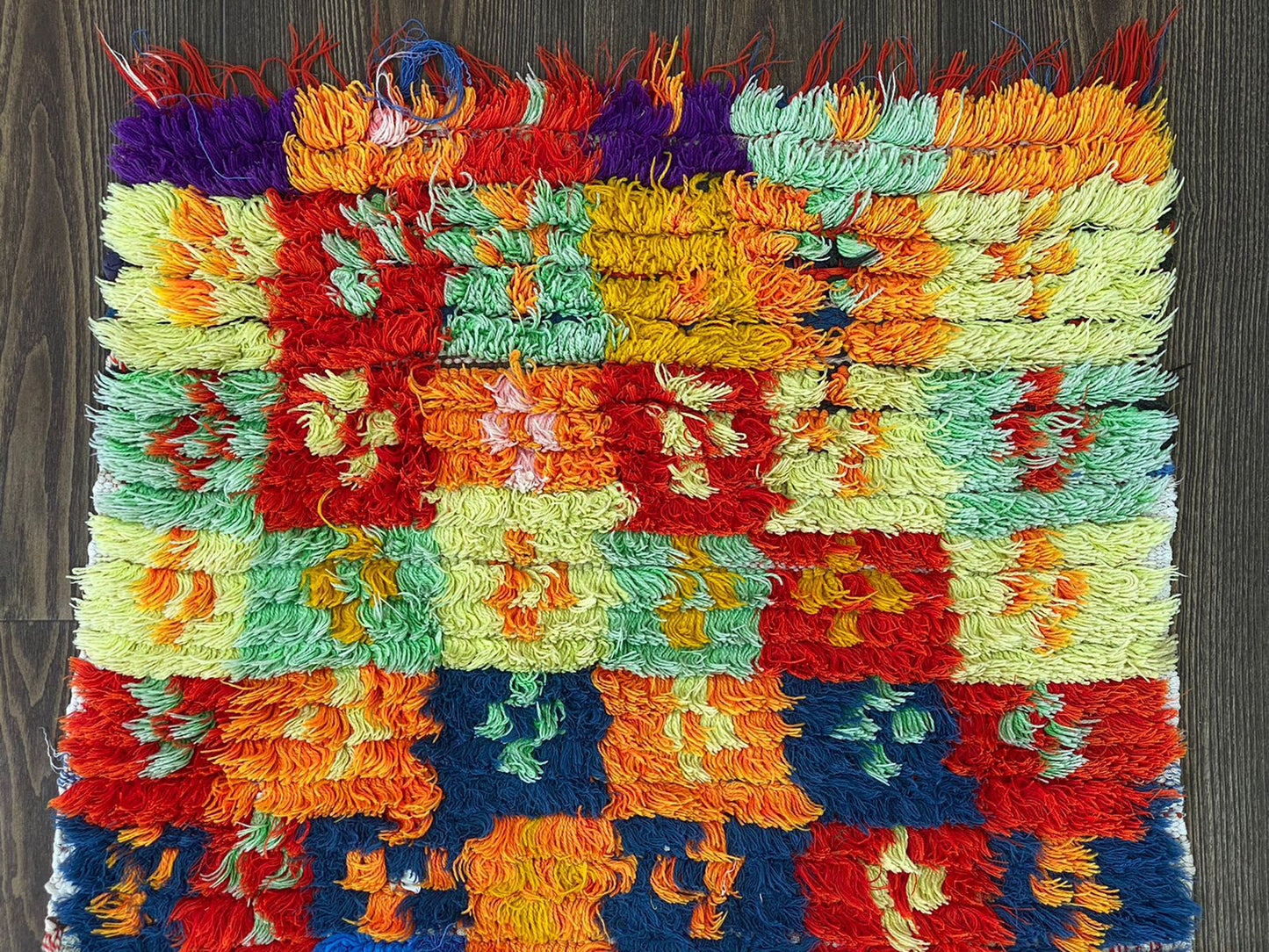 7x2 Colorful Moroccan Vintage Narrow Runner Rug.