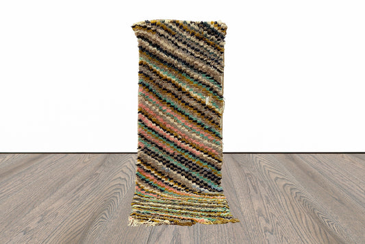 Tapis de couloir vintage marocain unique 2x6.