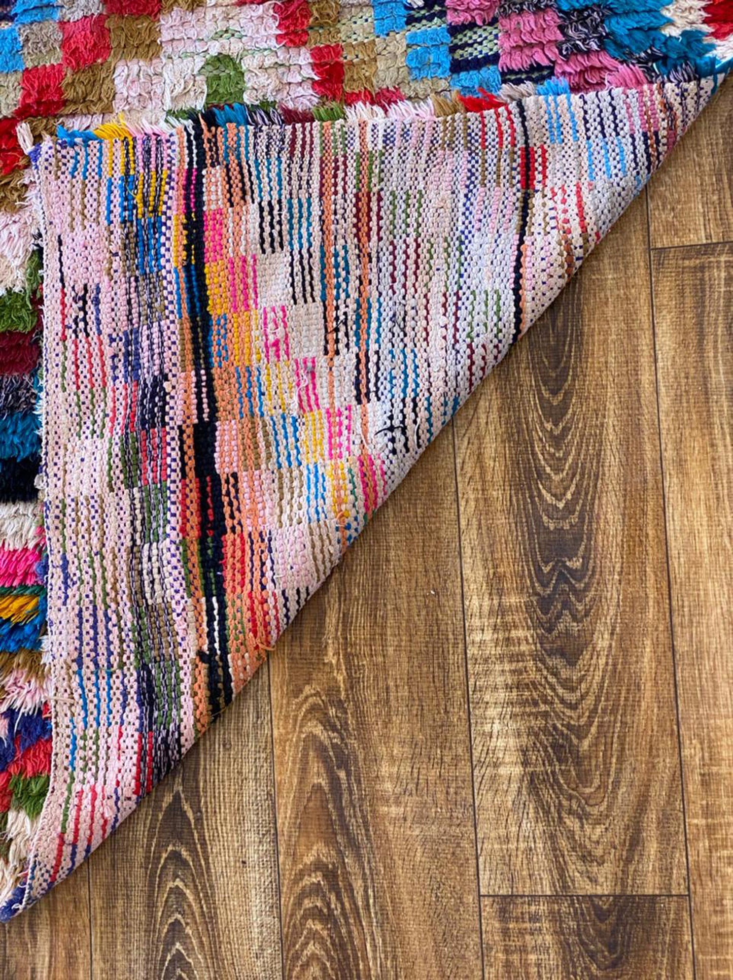 3x9 Vintage Moroccan Berber runner rug, Handwoven colorful rugs.