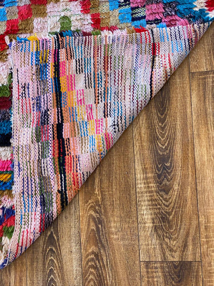3x9 Vintage Moroccan Berber runner rug, Handwoven colorful rugs.