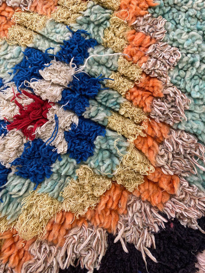 3x8 Colorful Moroccan runner Rugs, Handwoven Vintage Berber Rug.