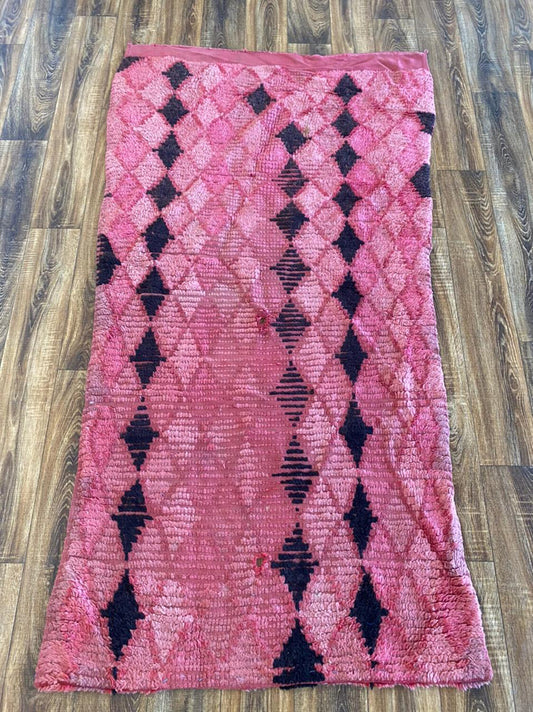 4x7 Large Vintage Moroccan Berber woven Diamond area Rug 4x7.