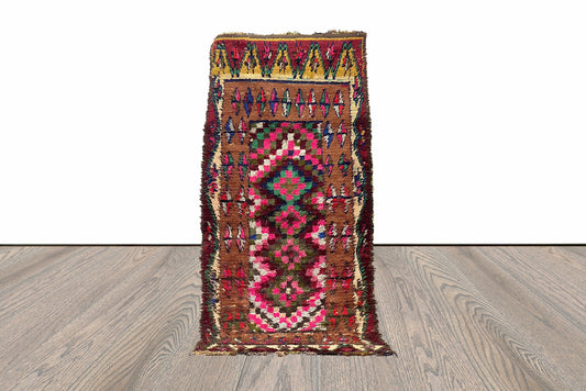 7x3 Moroccan Authentic Vintage Rug.