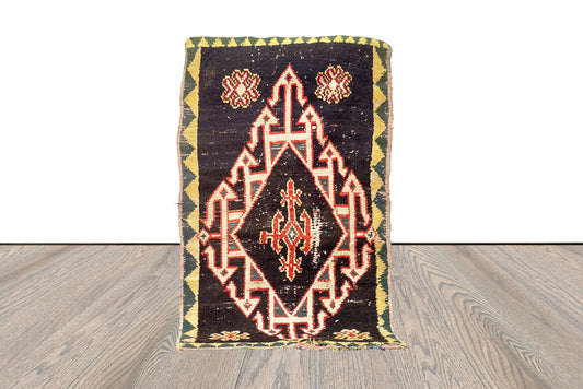 5x3 Feet Colorful Vintage Moroccan Tribal Rug.